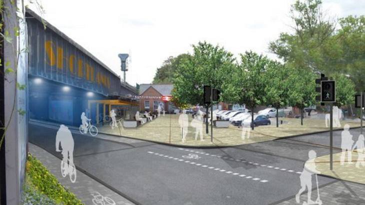 A visualisation of the area around Shortlands station once the project is complete