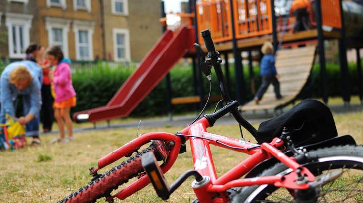 Kids playing in a playground