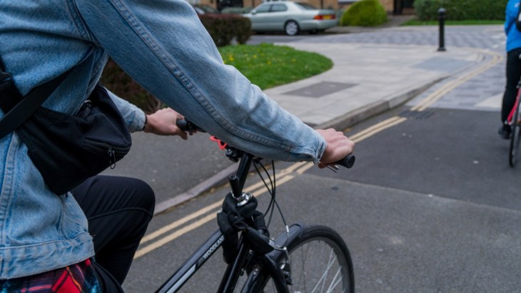 Close up on woman cycling