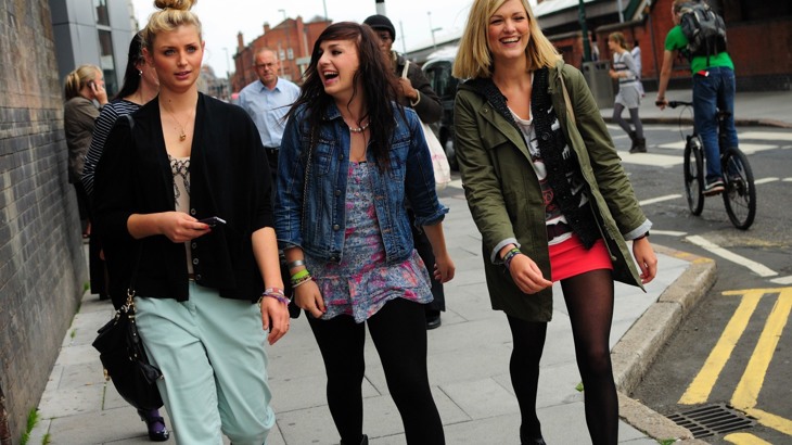 women walking in the city