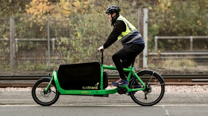 Man on a cargo bike