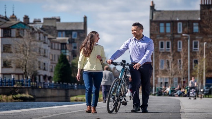 Two commuters in Edinburgh