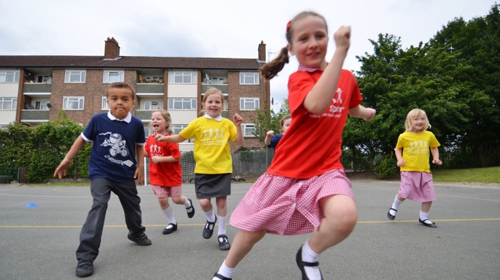 Children Playing In A School playground