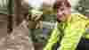 Volunteer working on traffic free path