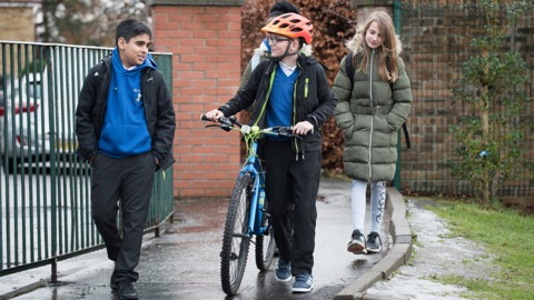 Pupils travelling to school