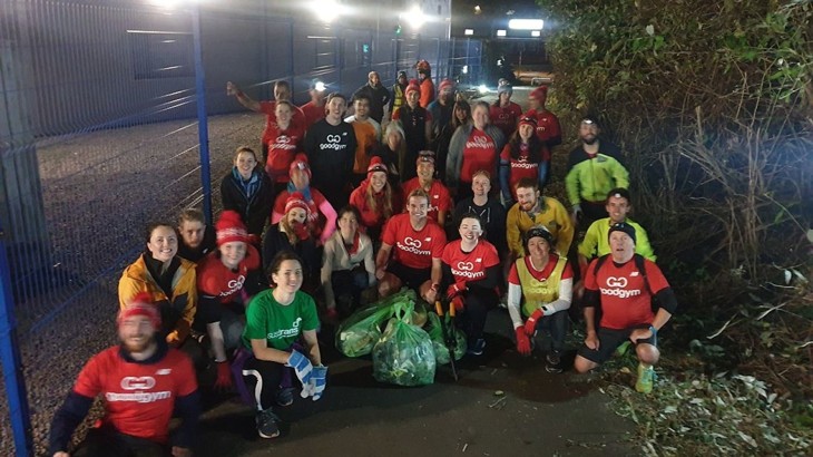 Members of GoodGym Cardiff smile for a photo 
