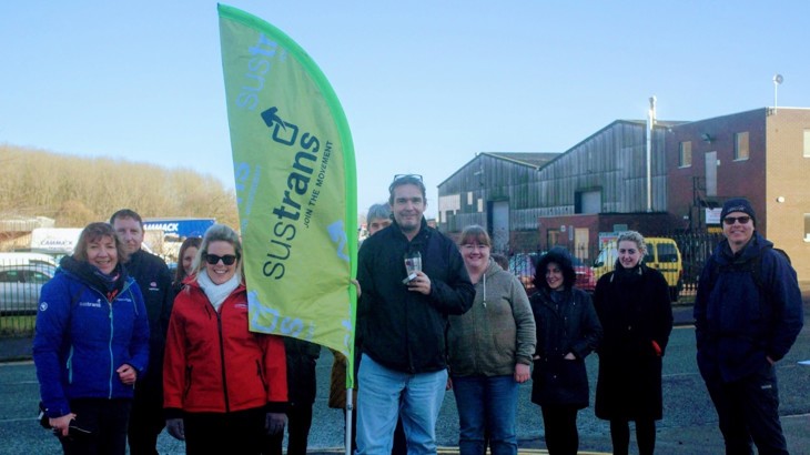 Office workers in Winsford Industrial estate enjoy a lunchtime walk
