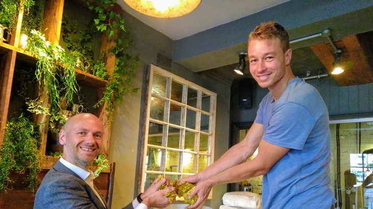 James Cleeton assists in the brewing process